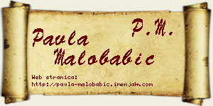 Pavla Malobabić vizit kartica